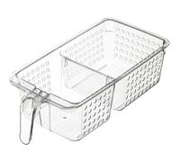 Kitchen Craft - Bac de Rangement à Compartiments pour Réfrigérateur, Plastique, 2 Compartiments, 15.5 x 31 x 9 cm - Transparent