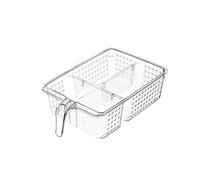 KitchenCraft Bac de Rangement à Compartiments pour Réfrigérateur, Plastique, 3 Compartiments, 20.5 x 31 x 9 cm - Transparent