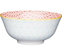 Kitchen Craft Bol géométrique en grès émaillé bleu, multicolore, 15,5x7,5cm
