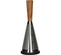 Kitchen Craft Grand récipient conique, râpe à fromage de avec poignée de bois, 5 x 5 x 13 pouces, acier inoxydable, couleur argent/marron, 13 x 13 x 33 cm