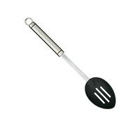 KitchenCraft Grande Cuillère de Cuisine Professionnelle à Trous en Inox et Nylon, 35 cm - Noir et Argent