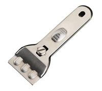 KitchenCraft Grattoir pour Plaques de Cuisson, Lames Remplaçables, Inox, 9 x 12 x 16 cm - Couleur Argent