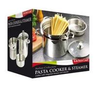 KitchenCraft - Pot À Pâtes World Of Flavours Avec Passoire Et Panier À Légumes Dans Une Boîte Cadeau, Résistant À L'Induction, Acier Inoxydable, 4 Litres