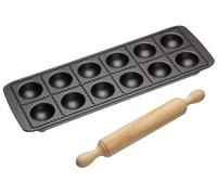 Kitchen Craft Italian Collection Non-Stick Ravioli Mould Tray with Rolling Pin