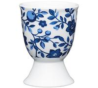 Kitchen Craft KCEGGTRAD Coquetier Traditionnel Floral Design en Porcelaine Porcelaine, Bleu, 9 x 12 x 16 cm