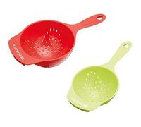 Kitchen Craft KCHEMINICOL2PC Petit-Passoire 2 Pièces, Plastique, Rouge-Vert, 32 x 32 x 22 cm