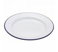 Kitchen Craft Lot de 2 assiettes en émail blanc et bleu de 20 cm