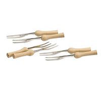 Kitchen Craft - Lot de 6 Broches pour Epis de Maïs avec Manches en Bois, Pics en Acier Inoxydable, 9.5 cm