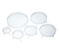 KitchenCraft Lot de 6 Couvercles en Plastique pour Produits Alimentaires, Plats, Yaourts, Confitures