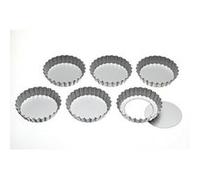 Kitchen craft lot de 6 mini-moules à tarte/flan à base amovible 10 cm G