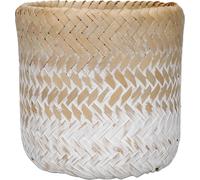 Kitchen Craft Pot de bamboo, Indoor Pot de, Natural Woven Pot with Degraded Design White and brown, 12 x 12 x 11.5 cm