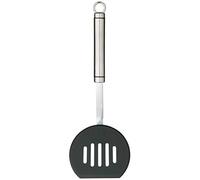 Kitchen Craft - Spatule Plate à Trous Professionnelle en Inox et Tête Semi Circulaire en Nylon Anti-Adhésif, 32 cm