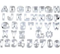 KitchenCraft Sweetly Does It - Emporte-Pièces en Forme de Lettres de l'Alphabet avec Pochette de Rangement, Coffret Cadeau, Métal, Argent, Lot de 34