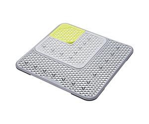 Kitchen Craft - Tapis d'Évier Modulable en 3 Pièces, Plastique, 30.3 x 30.3 x 0.3 cm - Couleur Vert et Gris
