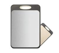 Kitchen Cutting Board - Double Sided for Meal Prep | Stainless Steel with Juice Grooves, Safe Meat Chopping Supplies, Home Restaurant, Bbq, Camping, Vegetable, Fruit Food Organizer for Cooking