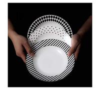 Kitchen Dinnerware Plates Nordic Ceramic Tableware Plate Home Dish Plate Creative Breakfast Western Plate Pasta Plate Soup Plate Straw Hat Plate Serving Plates Dining Party Pasta Salad Plates (G)