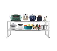 Kitchen Double Tier Stainless Steel Overshelf Height Adjustable Overshelf Rectangular Storage Rack for Prep & Work Table in Kitchen Restaurant and Workshop Place Condiments (12 x 6