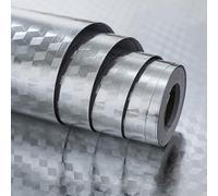 Kitchen-dream Papier Peint Aluminium Imperméable Auto-adhésif Papier Peint en Feuille dargent Cuisine Domicile décoration Autocollants muraux Anti-Huile pour Cuisine Armoire carrelage