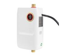 Kitchen Electric Mini-Tank 3000W Instant Hot Under Sink with LED Display on Demand Mini for RV Kitchen Bathroom (White)