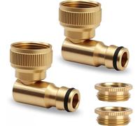 Kitchen Faucet Copper Connector - 360° Rotating Hose Connector | 4/6 Point Faucet Converter | Multi-Functional Washing Machine Connectors and Standard Water Connection for Car Wash Guns Flexible Hoses