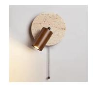 Kitchen Faucet Lampe Murale d'étude en Pierre travertin avec Interrupteur Rotatif la Lecture Chevet de Chambre Principale, luminaires d'éclairage (Couleur Noix)