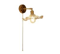 Kitchen Faucet Lampe Murale Vintage avec Interrupteur, curieuse Nuance Verre Applicable a réglable des lumières murales en Laiton Industriel pour Chambre, Salon, étude, Cuisine, luminaire Mural Salle