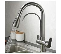 Kitchen Faucet Pull Down, Modern Single Hole Single Handle High Arc Stainless Steel Brushed Nickel Kitchen Sink Faucets, with Pull Out Sprayer