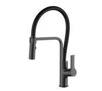 Kitchen Faucet Pull Out Swivel 2 Mode Single Hole Brass Kitchen Sink Faucet-Chrome