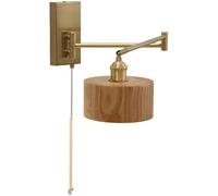 Kitchen Faucet Teokszn Farmhouse Mur Light Pull Chain Swinging Bran Mur Moup Mot Sronce Adjustable Vintage Wall Lampe Light Light for Bedroom Headboard Living Room (Wood)