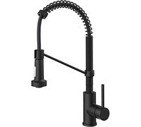 Kitchen Faucet with Pull Down Sprayer, 2-Function Out Sprayer Spring Sink Faucet, Commercial Stainless Steel 360° Swivel Single Handle Mixer Tap,Brushed (Brushed)
