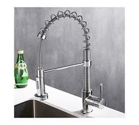 Kitchen Faucet with Pull Down Sprayer, 2-Function Single Handle Kitchen Sink Faucets, Brass Modern Kitchen Mixer Taps for Farmhouse (Brushed)