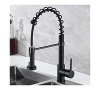 Kitchen Faucet with Pull Down Sprayer, 2-Function Single Handle Kitchen Sink Faucets, Brass Modern Kitchen Mixer Taps for Farmhouse (Brushed)