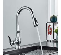 Kitchen Faucet with Pull Down Sprayer Brass Kitchen Sink Faucet with 2-Spray Mode Single Handle High Arc Tap for Kitchen, RV, Bar,Matte Black