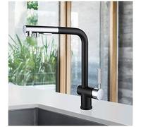 Kitchen Faucet with Pull Down Sprayer, Kitchen Sink Faucet, Brushed Nickel Faucet for Kitchen Sink, with Sprayer Single Handle High Arc Modern Faucet (Color : Silver-A, Size : 34cm)