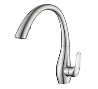 Kitchen Faucet with Pull Down Sprayer Stainless Steel Brushed Hot and Cold Dual Mode Hidden Brushed Nozzle 360° Rotation Faucets for Kitchen Sinks