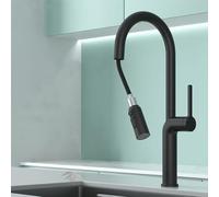 Kitchen Faucet with Pull Down Sprayer Swivel 3 Mode Hot and Cold Water Brass Kitchen Sink Faucet-Brushed Gold