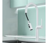 Kitchen Faucet with Pull Down Sprayer Swivel 3 Mode Hot and Cold Water Brass Kitchen Sink Faucet-Brushed Gold