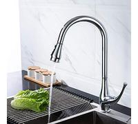 Kitchen faucet with Pull Out Spray,Kitchen Sink faucets Hot and Colds Brass Single Lever 360° Rotate Kitchen Mixer Tap-Black