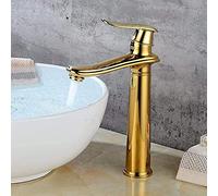 Kitchen Faucets for Sink,Kitchen Sink Faucet, Single Handle Copper, H30Cm Hot and Cold Water Taps, Basin Mixer Tap, Strong and Sturdy,Retro Yellow,H30Cm