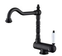 Kitchen Faucets with Inner Window, Matte Black Antique Brass Kitchen Sink Faucet, 360° Rotation Foldable Faucet for Hot and Cold Water.