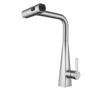 Kitchen Faucets with Pull Down Spray Stainless Steel Hot and Cold Water Swivel 3 Modes Single Hole Kitchen Sink Faucet Pull Down-Grey