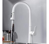 Kitchen Faucets with Pull Out Spray, Kitchen Mixer Faucet Brass Hot and Cold Water Multifunction Swivel Pull Out Kitchen Faucet-Grey