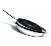 KITCHEN FUN 12901844 Lot de 2 Poêles à frire, Acier Inoxydable,Argent (INOX), 24 cm - 28 cm + 1 manche amovible