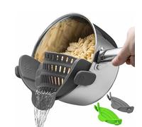 Kitchen Gizmo Lot de 2 passoires à clipser en silicone pour casseroles et poêles - Design pliable - Passoire résistante à la chaleur pour légumes et nouilles - Idéal pour le riz, les céréales - Vert