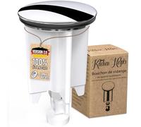 Kitchen Helpis® Bonde Universelle pour évier, bonde de 40mm avec Chaine Attrape-Cheveux, bonde évier, bonde évier Contre Les Mauvaises odeurs, bonde lavabo Inoxydable, bonde de lavabo, Blanc