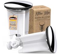 Kitchen Helpis® Lot de 2 bondes universelles pour évier, bonde de 40mm avec Chaine Attrape-Cheveux, bonde évier, bonde évier Contre Les Mauvaises odeurs, bonde lavabo Inoxydable, bonde lavabo, Blanc