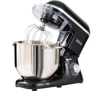 Kitchen in the box Robot Pâtissier 1400W, Bol 7,5L en Acier Inoxydable, 6 Vitesses, Tête Inclinable, Accessoires Inclus (Fouet, Crochet, Batteur), Idéal pour Pâtisserie et Boulangerie (Noir)