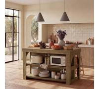 Kitchen Island Table with Storage Shelves, Counter Height
