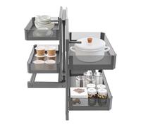 Kitchen Kitchen Corner Cabinet Pull Out Corner Pull Out Open 2 Tiers Swing Tray Blind Corner Soft Close for Place Pots and Pans Containers Spice Jars