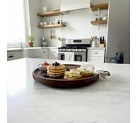 Kitchen Life Plateau de service en bois naturel avec pied - Présentoir en bois d'acacia de 22,5 cm - Convient à un usage alimentaire - Fait à la main - Durable et décoratif - Idéal pour le